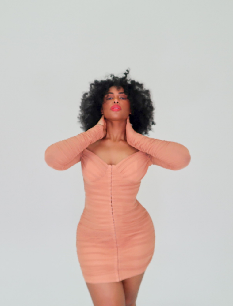 Orange fitted corset bodycon dress, – Vingt Deux The Label